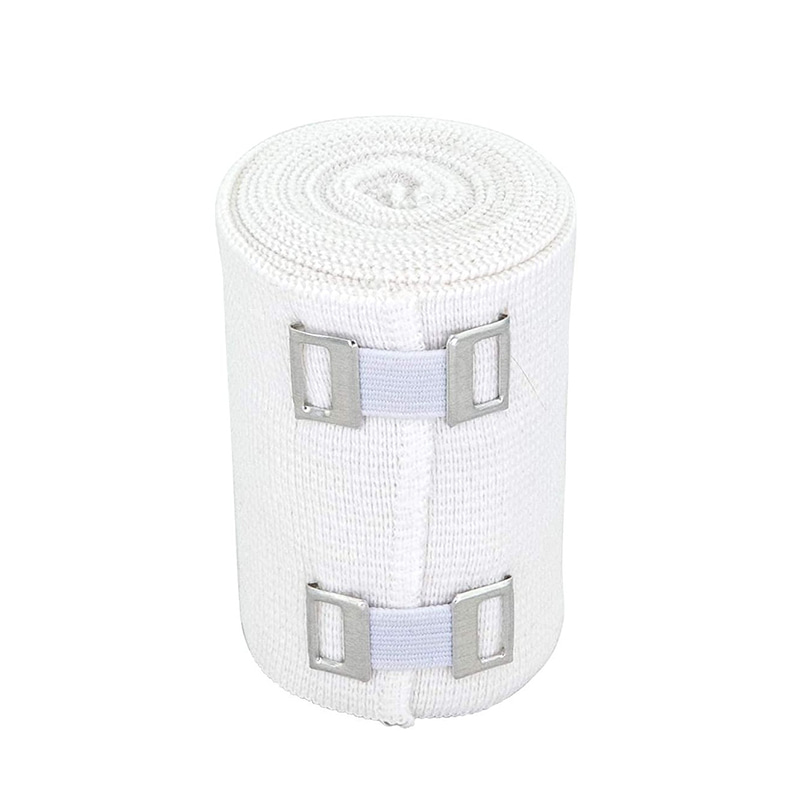 Comfortabele witte elastische katoenen sportbandages met clip 