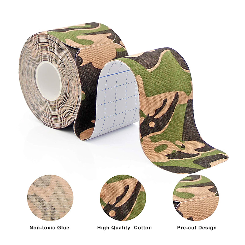 Fabrikant van camo kinesiologie sportspiertape 2,5 cm x 5m - Physio Sticky Kinesiology Tape voor ondersteuning en herstel