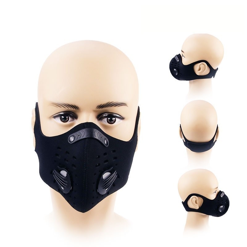 Anti -vervuiling stofdichte gezichtscyclingmasker met filter en klep 